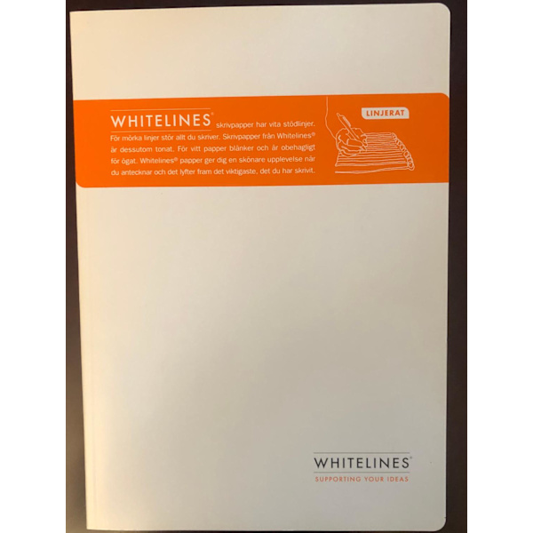 Anteckningsbok Whitelines® Note book A4, 84 blad linjerat 1/fp grå