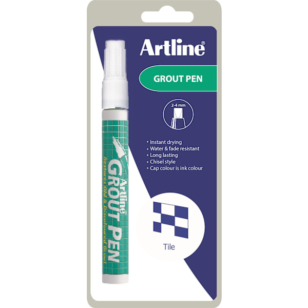 Märkpenna Artline Grout Pen (för gammal / missfärgad puts), Vit Vit