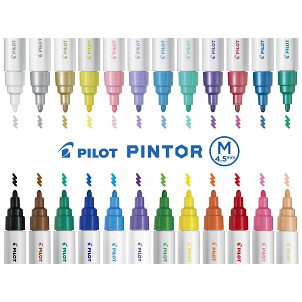 Märkpenna Pilot Pintor Marker Medium 4,5mm (1,4mm), Svart Svart