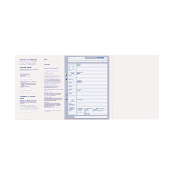 Dagboken för bygg - 60 dagar (60 x 3 blad) + skyddsrond multifärg