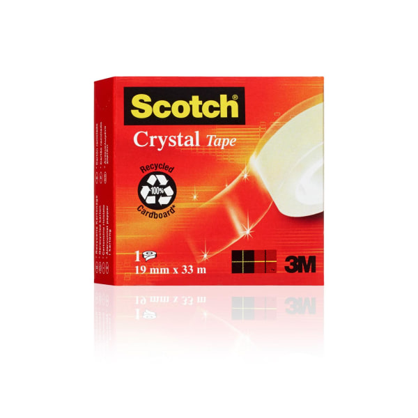 Kontorstejp Scotch 600 Crystal Tape, kristallklar, 33m x 19mm Transparent