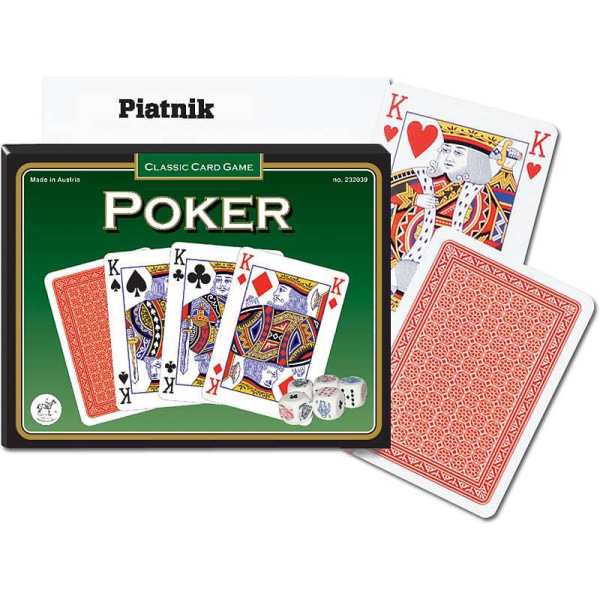 Spelkort Piatnik Classic Poker-kortspel med pokertärningar multifärg