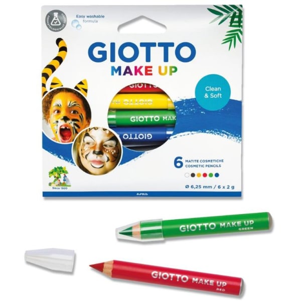 Ansiktsfärg/Teatersminkpenna Giotto Make Up Pencils, 6 färger/fp multifärg