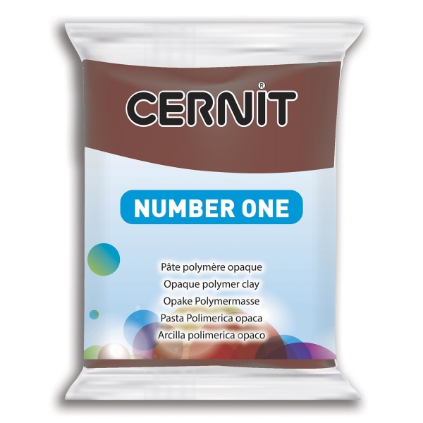 Cernit Number One modellera 56 gram, Brun/Brown (800) Brun