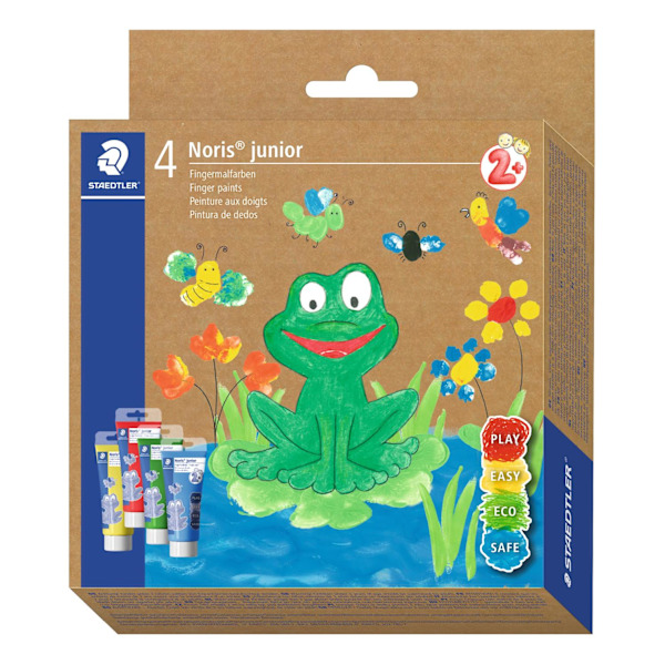 Fingerfärg/Fingermålning Noris junior, 75ml x 4 färger/fp (2+ år multifärg