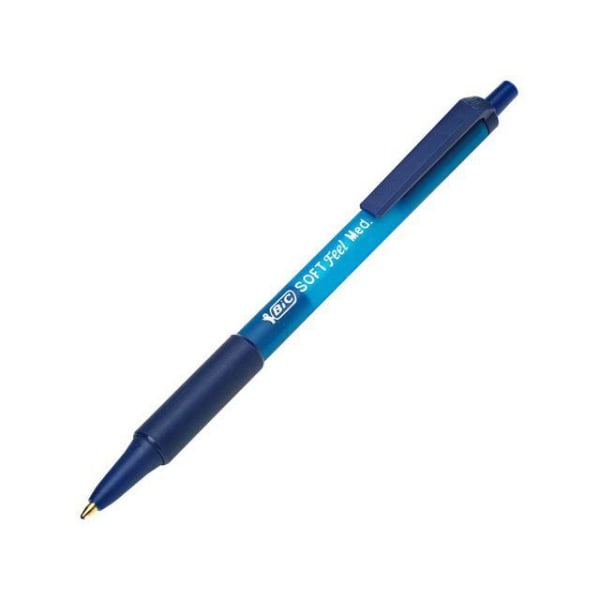 Kulpenna Bic SoftFeel Clic Grip Medium (1,0mm) Blå 12/fp Blå