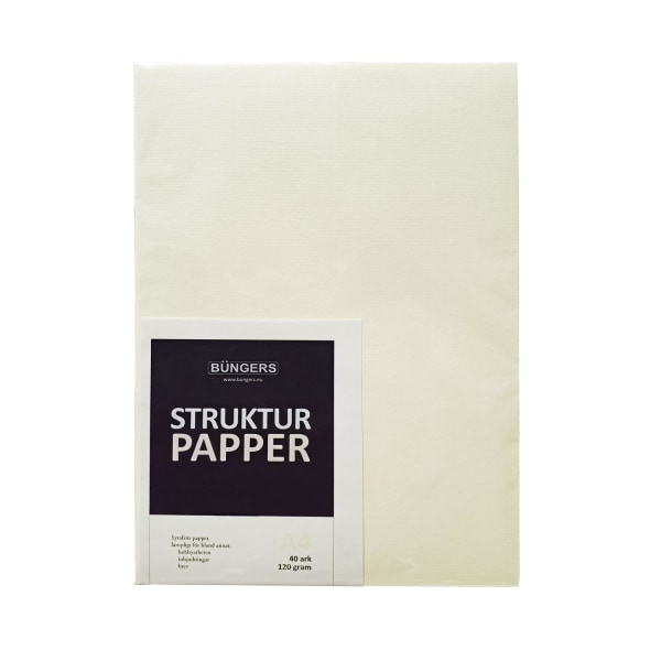 Strukturpapper A4 Elfenben (Vanilj) 120g, syrafritt, 40 ark/fp Vanilj