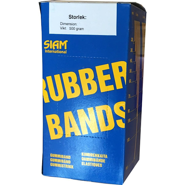 Gummiband nr 14, rågummiband, 50 x 1,5mm 500g/fp Natur