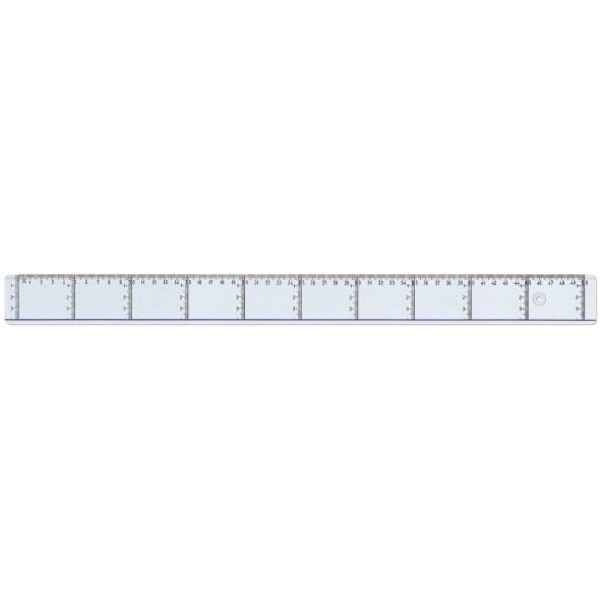 Linjal, tvärgraderad, plast, 50cm cm/mm-gradering 1/fp Transparent