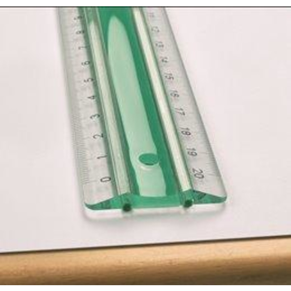 Linjal Linex, dubbel, antiglid, plast, 20cm cm/mm-gradering Grön