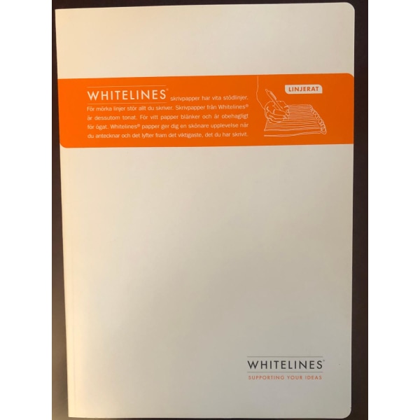Anteckningsbok Whitelines® Note book A4, 84 blad linjerat 1/fp grå