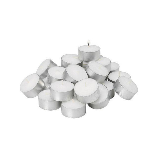 Värmeljus, 4 timmar, 38mm i diameter 100/fp Vit