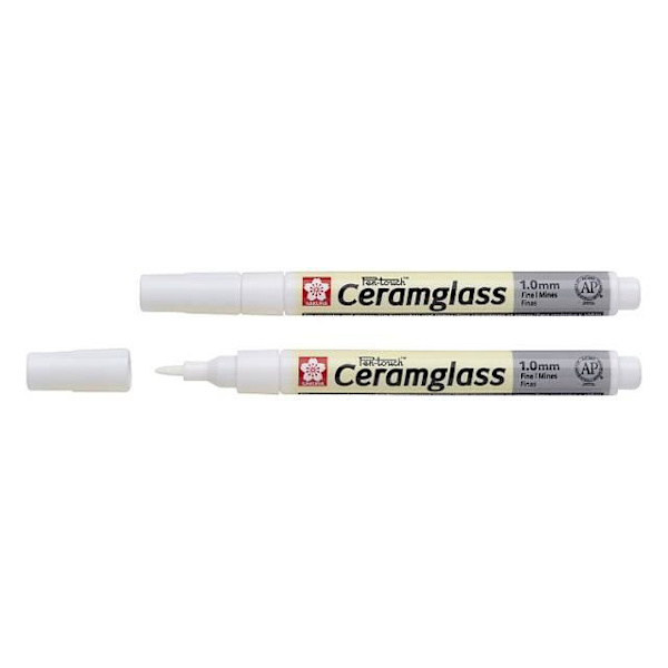 Porslinsmålningspenna Sakura Pen-Touch Ceramglass F 1,0 Vit Vit