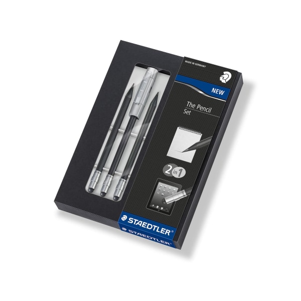 Presentset: The Pencil Set - Kombinerad blyertspenna/styluspenna Svart
