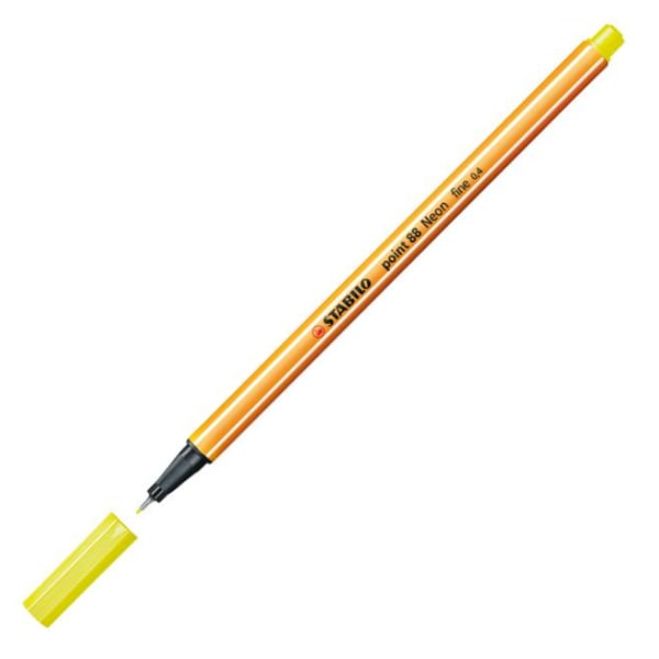 Fineliner Stabilo Point 88 Neon, Neongul (024) 1/fp Gul