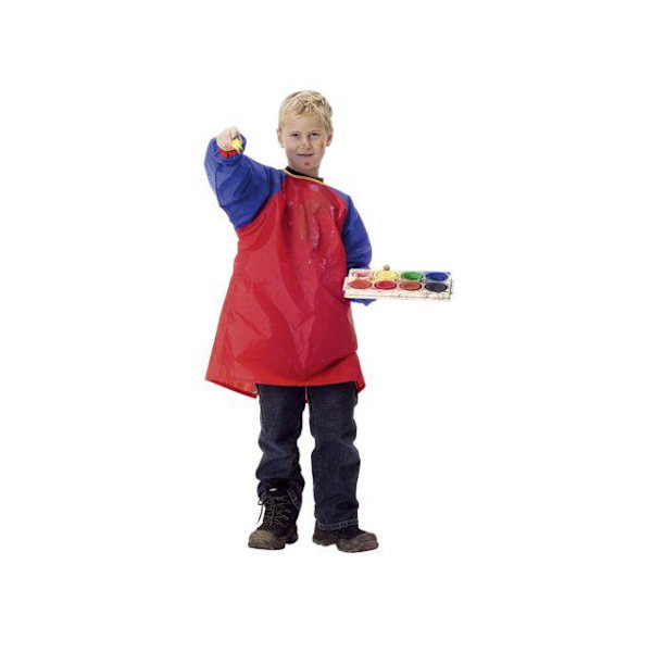Förkläde med ärm 5-8 år, barn, längd 65 cm Blå