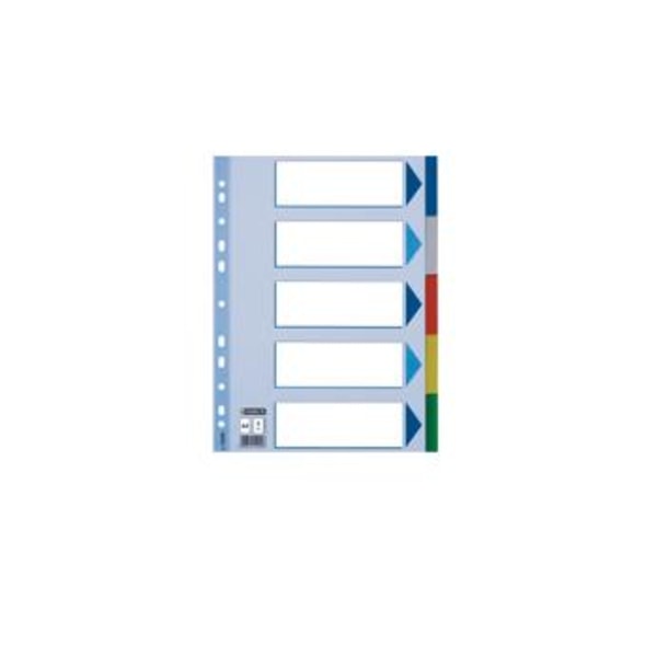 Plastregister Esselte 15259, A4, 5 flikar 1/fp multifärg