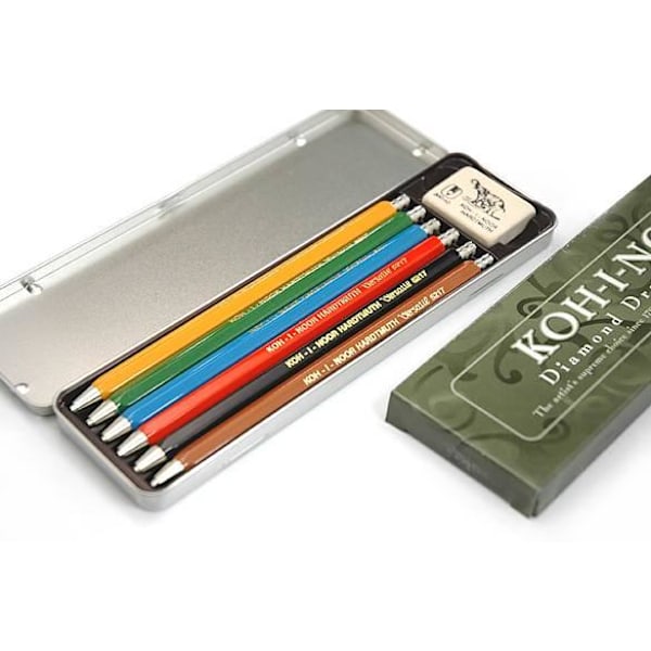 Stifthållare Koh-I-Noor Versatil 2,0mm, 6 färger/fp + radergummi multifärg