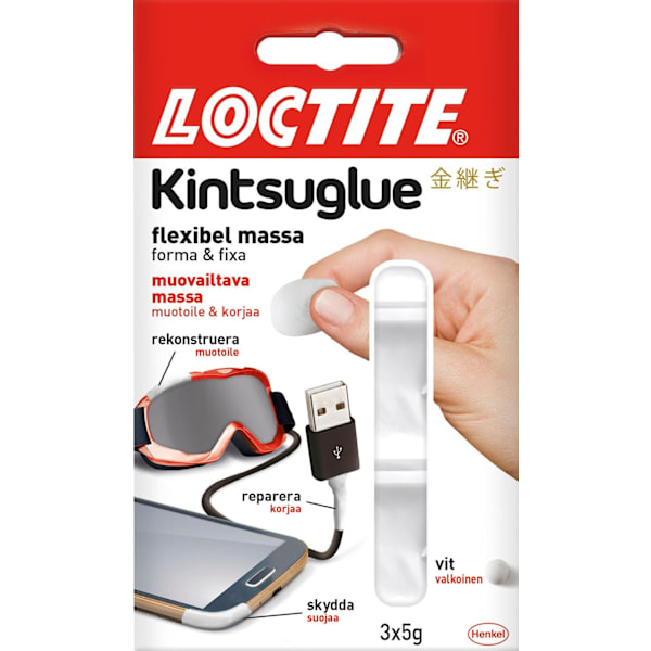 Reparationsmassa Loctite Kintsuglue, flexibel massa, 3x5g, Vit Vit