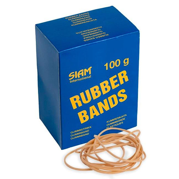 Gummiband nr 18, rågummiband, 75x1,5mm, 100gram/fp Natur
