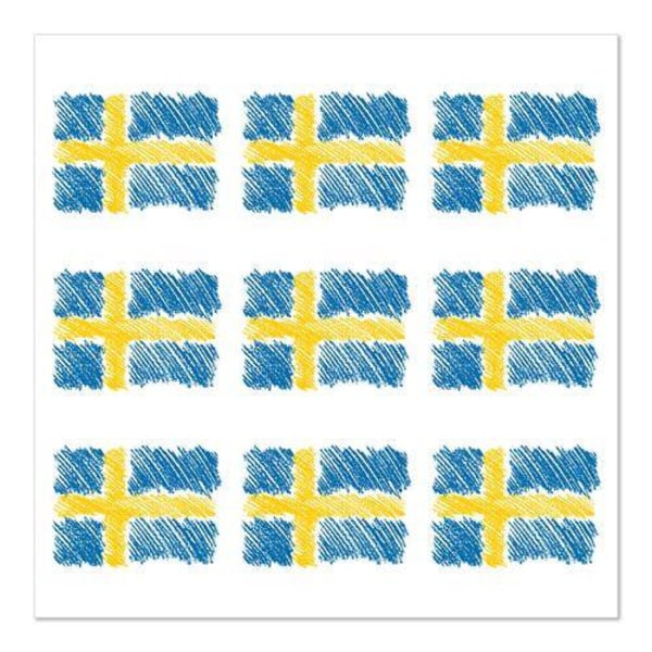 Servett med svenska flaggan 33x33cm Sverigeflagga, 20 servetter multifärg