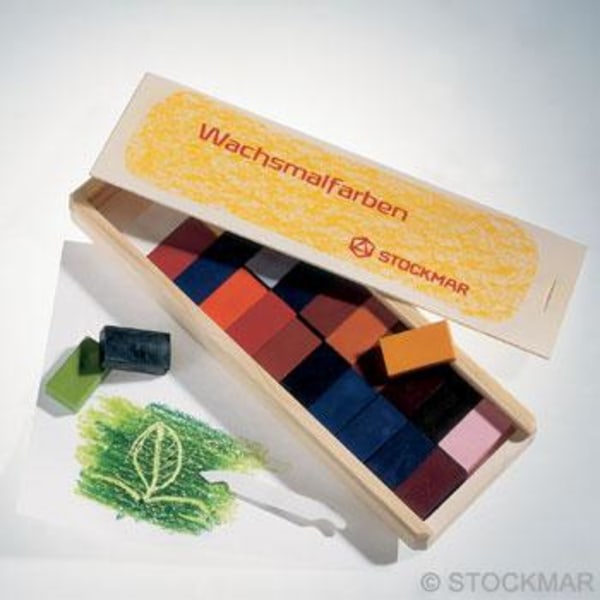 Vaxblock/Vaxkritor Stockmar träetui med 24 block/etui multifärg
