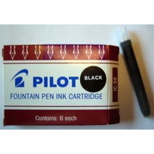 Bläckpatron Pilot IC-50-B Svart 6 patroner/ask Svart