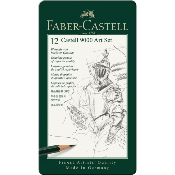 Ritset Pennset + Ritblock A4 Faber-Castell Castell 9000 5B-5H multifärg