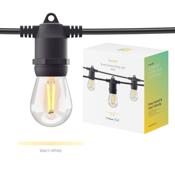 Utomhusbelysning WiFi, Hombli Smart Outdoor Light String, 5m Svart