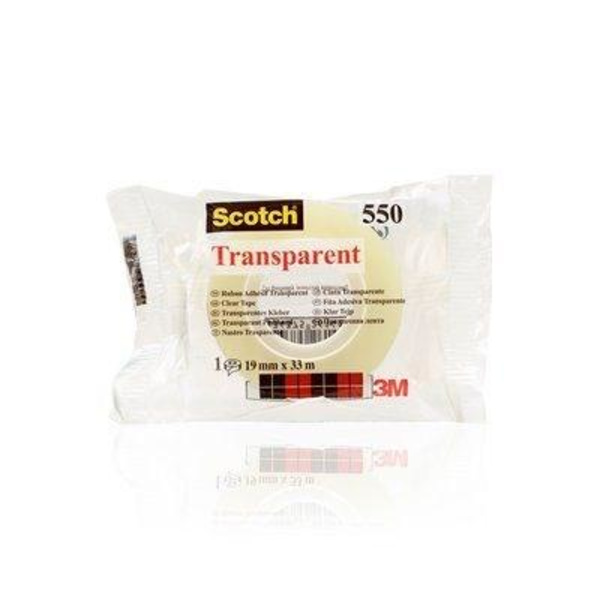 Kontorstejp Scotch 550 33m x 19mm klar 8/fp Transparent