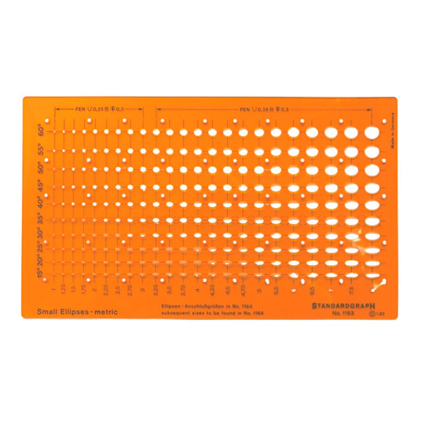 Ellipsmall/Ovalmall, 1-8mm, 15-60 graders vinkel, 230 ellipser Orange