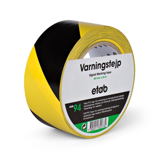 Varningstejp/Golvmarkering ETAB 94 Gul/Svart 33m x 50mm multifärg