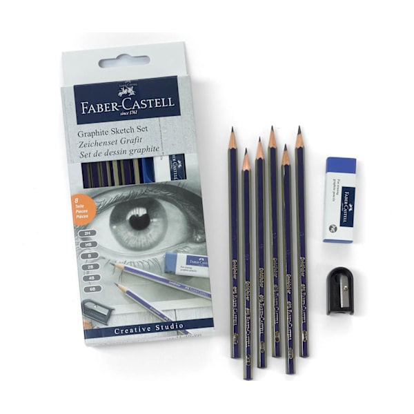 Skisset: Skissblock spiral A5 + Pennset Faber-Castell Sketch Set multifärg