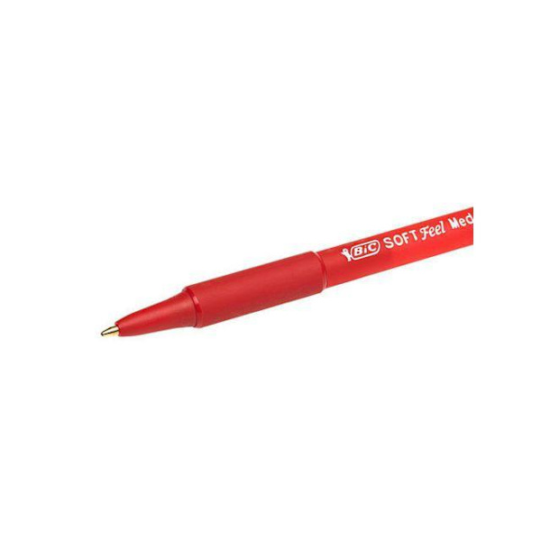 Kulpenna Bic SoftFeel Clic Grip Medium (1,0mm) Röd 12/fp Röd