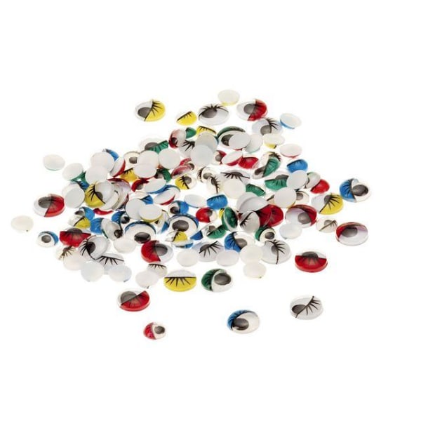 Plastögon färg  med fransar, 2 storlekar, 115 par (230 st)/fp multifärg