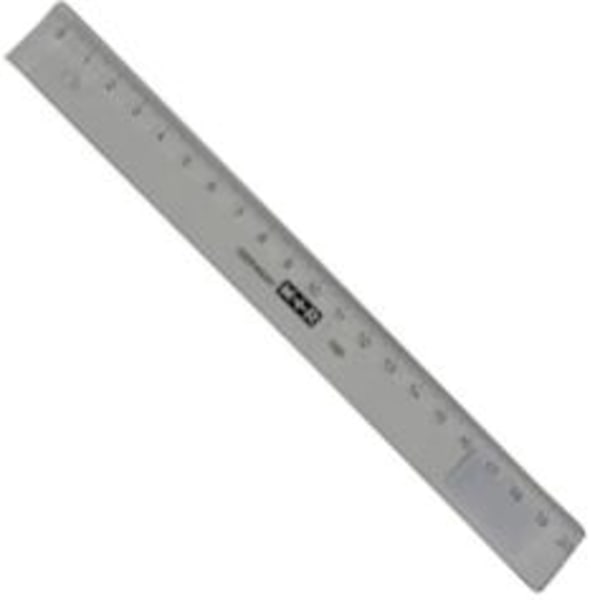 Linjal M+R, plast, 20cm cm/mm-gradering, Klar/Transparent 1/fp Transparent