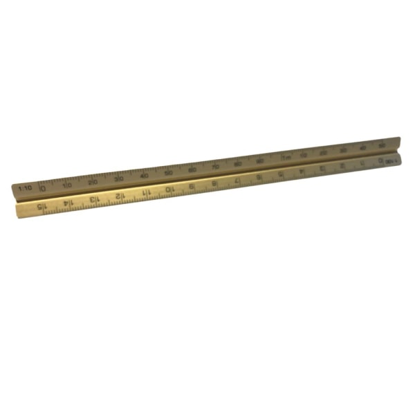 Skalstock/Skallinjal/trekantsskala, 15cm, Aluminium (guld) Guld
