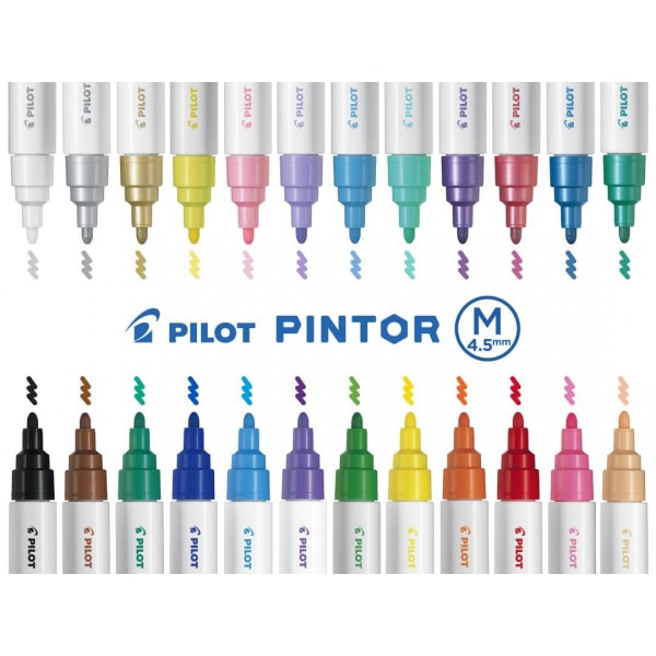 Märkpenna Pilot Pintor Marker Medium 4,5mm (1,4mm), Vit Vit