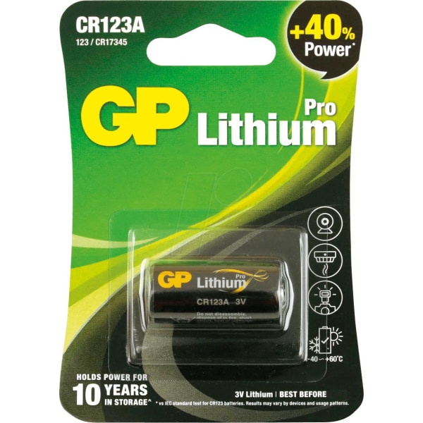 Batterier GP Photo Lithium Pro 3V, 1400mAh, CR123A, 1/fp multifärg