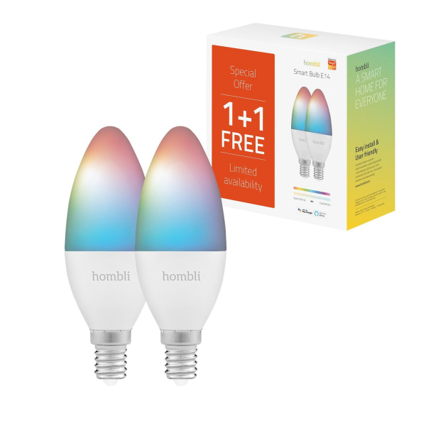 Smart lampa WiFi Hombli E14 LED RGB CCT Dimbar Multifärg 2/fp multifärg