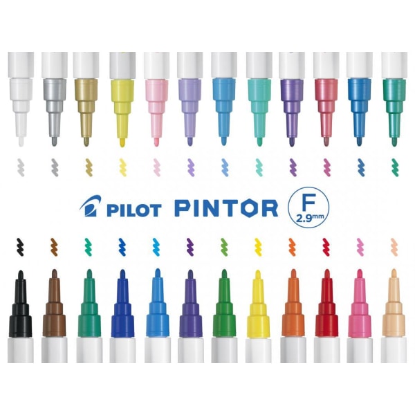 Märkpenna Pilot Pintor Marker Fine 2,9mm (1,0mm), Vit Vit
