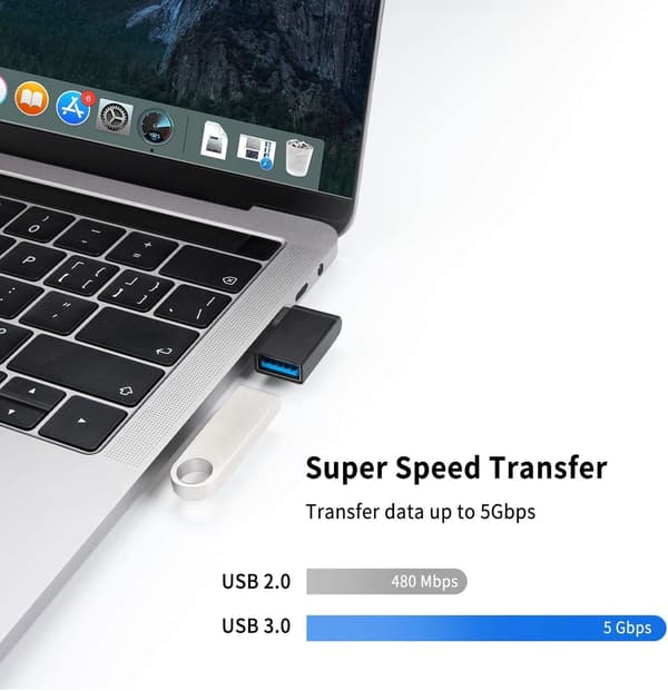 NÖRDIC USB-C han til USB-A hun vinklet adapter 90 grader Black