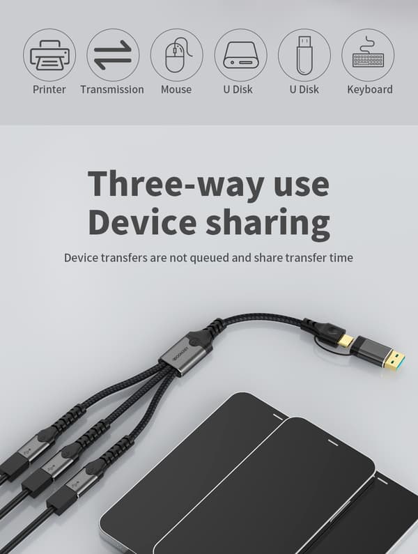 NÖRDIC USB-C/A -keskitin 3xUSB-C
