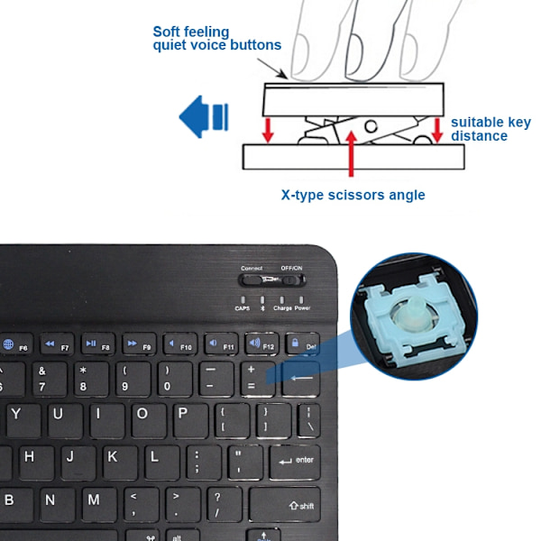 NÖRDIC Bluetooth 5.0 Keyboard 78 taster IOS Android Windows US Layout Black