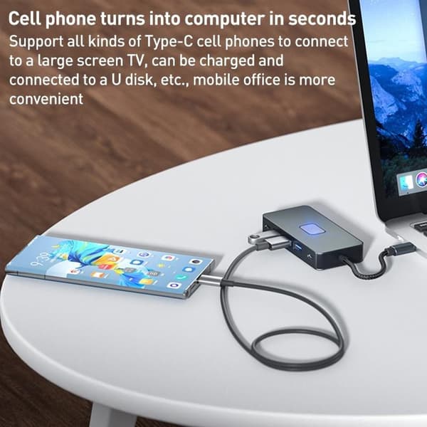 NÖRDIC USB-C 1 til 7 dockingstation 2xHDMI 4K30Hz, 3xUSB-A 3.1 5Gbps, 1xUSB-C 2.0 1xUSB-C PD100W Grey