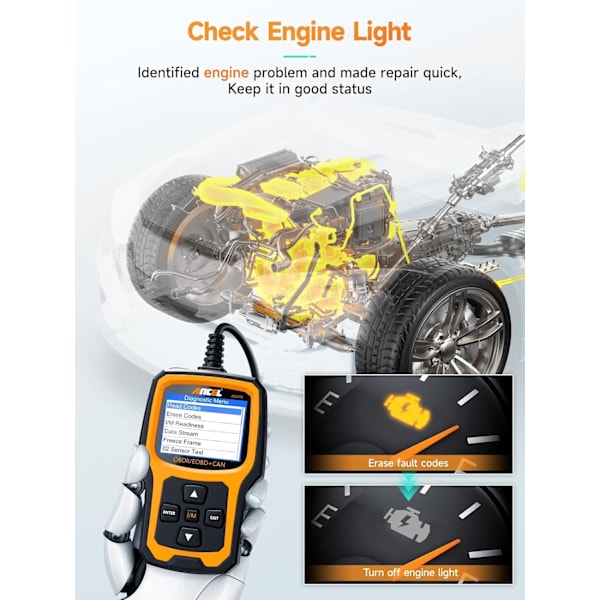 Enhanced OBD2 Scanner, Vehicle Code Reader for Check Engine Light, Automotive OBD II Scanner Fault Diagnosis