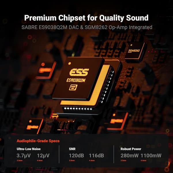 Fosi Audio SK02 DAC Amp Hörlursförstärkare Desktop Black
