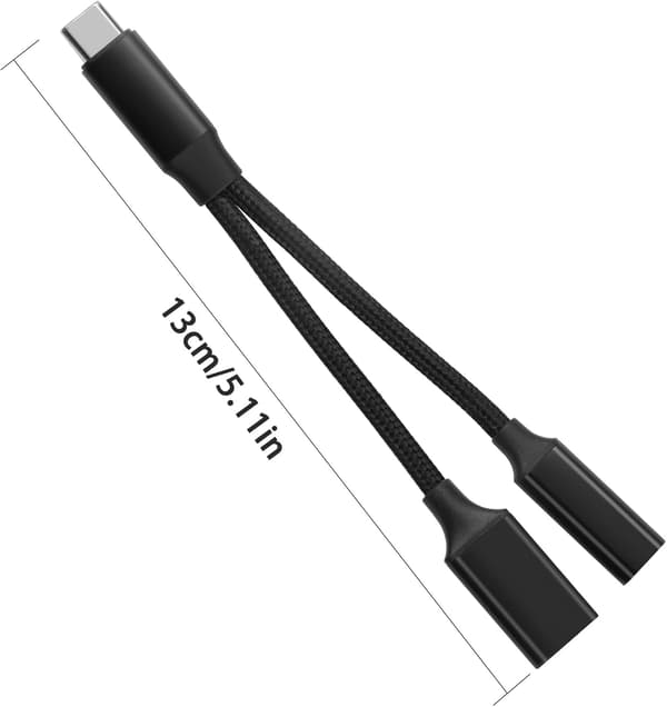 NÖRDIC USB-C – USB-A ja USB-C PD60W latausadapteri 13 cm