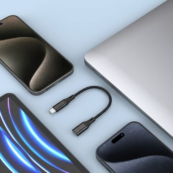 NÖRDIC USB-C uros – Lightning naaras -adapteri 15 cm