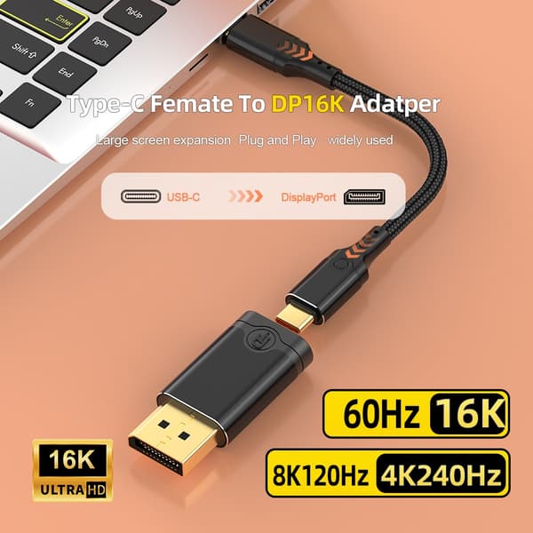 NÖRDIC USB-C–DP-adapteri 16K